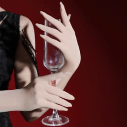 43cm Solid 8D High Elasticity Oil Smooth Women Sexy Thin Tight Stockings Gloves Club Cosplay Performance Long Five Finger Glove