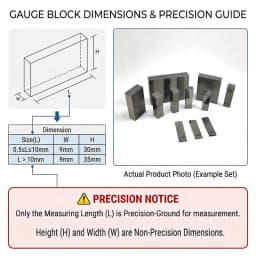 Gauge Block 1Pc, Accuracy ≤0.5μm, HSS Rectangular Calibration Block for Calipers, Micrometers & Measuring Tools Customizable