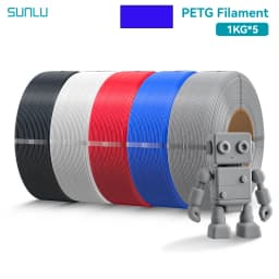 SUNLU 5KG PLA/PETG/ High Speed Matte PETG Filament 1.75mm 1KG Without Tray 3D Printer Filament for 3D Printer,Refll Filament