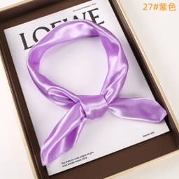Solid-color Square Scarf single-color Imitation Silk Small Square Plain Glossy Satin Color Tween Performance Silk Scarf SJ19