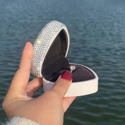 Luxury Proposal Ring Box Diamond Studded LED Ring Boxes Wedding Rings Packaging Box Women's Jewelry Storage Display Boxes