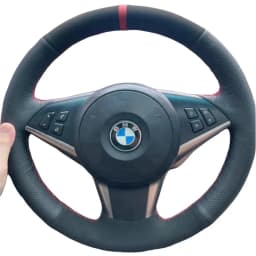 Suede Car Steering Wheel Braid For BMW E60 E61 530d 545i 550i E63 E64 630i 645Ci 650i Car Steering Wheel Cover