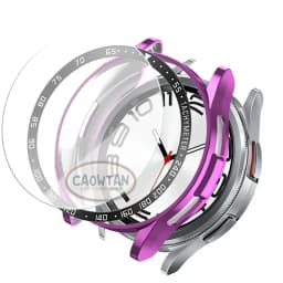 Tempered Glass+Bezel+Case For Samsung Galaxy Watch 6 Classic 43mm 47mm Cover TPU Bumper All-Around Protector Clear Screen Bezels