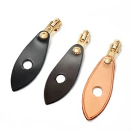 2pcs Leather Leaf Zip Puller Bag Replacement Zipper Head for DIY Luggage Handbags Purse Backpacks Clothes Accessories