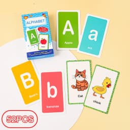 58PCS Baby Flash Cards Montessori Didactic Material Words Letter Number Learn Cards Color Shape Cognition Educational Parish Toy