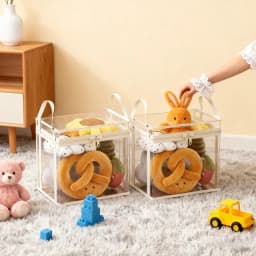 Transparent Plush Toy Storage Bucket: Large Capacity Organizing Container for Stuffed Animals & Dolls Closet and clothing