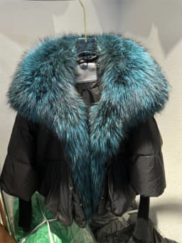 OFTBUY New Duck Down Jacket Winter Coat Women Super Large Real Silver Fox Fur Collar Jacket Knit Sleeve Fashion Luxury Outerwear