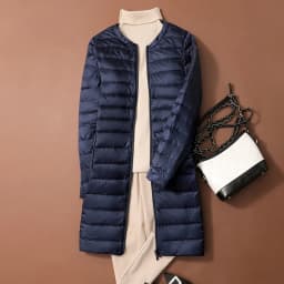 Lightweight Puffer Jaet Women's Mid-Length Autumn Winter New round Ne Long Korean Sle Coat No Collar Inner Trendy
