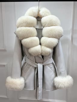 Janveny Luxury Women's Winter Down Jacket 2026 New Large Natural Real Fox Fur Cuff 90% White Duck Down Coat Female Feather Parka