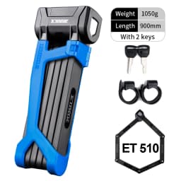 Etook Bicycle Folding Lock Lengthen Anti Theft Heavy Duty Strong Foldable Lock For E Bike Scooter Motorcycle Patented Bracket