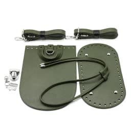 1set Diy Handmade Backpack Women Shoulder Bag Accessories Leather Bag Strap Bottom Cover With Hardware For Crochet Handbag