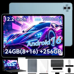 Blackview Mega 5 Tablet Pc, 24Gb(8+16) Ram 256Gb Rom, 12.2" 2.4K Ultra‑Clear Ips 120Hz, Tüv Süd Low Blue Light, Doke Os_P 5.0 Android 16, 10000Mah 55W, Wi‑Fi 6, Dual 2W Box Speakers, 1080P Widevine L1 for Netflix Disney+ Prime Video[No Eu Charger]