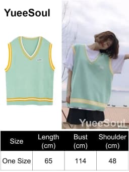Green Knit Vest Printed Sleeveless Pullover Oversized Women Sweater Vest 2026 New Y2K Vintage Knitwear Women's Autumn Clothing