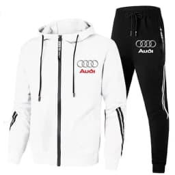 Chándal Para Hombre, Ropa Deportiva Con Logo De Audi Impreso, Jersey Con Capucha Y Cremallera + Pantalones, Conjunto De 2 Piezas