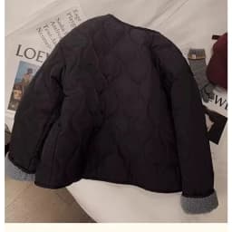 2026 Korean Sle Winter New Arrival Pink Lamb Velvet Cotton Coat Women's Thiened Round Neck Cotton Coat Loose Fit Long Sleeve