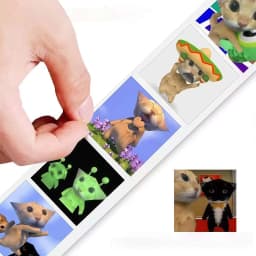 500Pcs Abstract Funny Cat Sticker Roll, Whimsical Unique Patterns Seal Stickers for Decor, DIY & Gifts