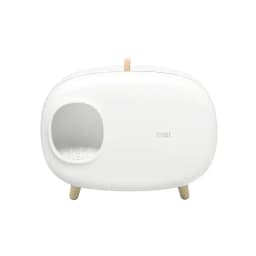 Mochi Shaped Pet Cat Litter Box Fully Enclosed Cat Litter Box Cat Toilet Pet Supplies Solid Color Style Pet Furniture
