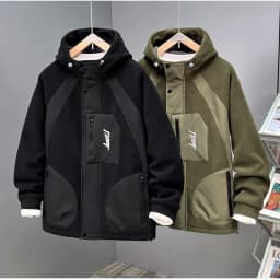 Men autumn winter warm fleece jacket new style extra size hooded fleece and thick zipper sweatshirt oversized 13xl 190kg