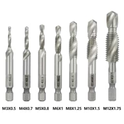 XCAN Hex Shank Metric Tap Compound Tap and Drill Spiral Flute HSS Thread Screw Tap Threading Tool M3 M4 M5 M6 M8 M10 M12