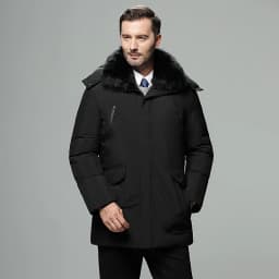 Canada Fashion Winter Jacket for Men Down Coat Parkas Men's White Goose Down Jacket Puffer Padding Detachable Fur Collar HYX0018