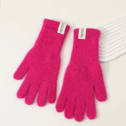 27CM Women Autumn Winter Keep Warm Long Knitted Yarn Gloves Elasticity Solid Simple Style Multicolor Imitation Rabbit Hair Cute