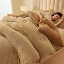 Thickened Warm Milk Velvet Winter Quilt Soft Comfort Double Sided Plush Comforter Queen King Fluffy Warmth Thick Blanket for Bed