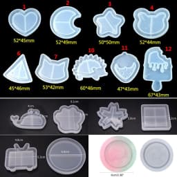 New Meteorite Quicksand Mold Snowflake Round Square Model DIY Handmade Pendant Jewelry Making Silicone Molds Crystal Epoxy Mould