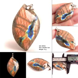 Stone Craft Natural Labradorite Raw Stone Polishing Geometric Shape Crystal Labradorite Pendent Exquisite Natural Training Stone