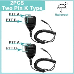 Baofeng UV-5R Microphone Shoulder Speaker 2 Pins for Walkie Quansheng uv-k5 uv-k6 UV-5R/UV-82/UV-16/TH UV8000D Two Way Radio