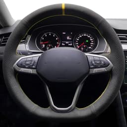 Car Steering Wheel Cover Customized Non-Slip Suede Braid For Volkswagen VW Atlas Golf 8 Mk8 Jetta Sharan Passat B9 Tiguan