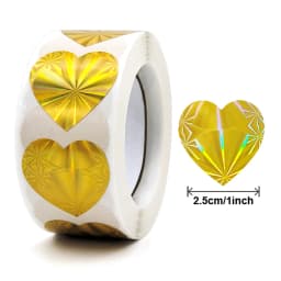 50-500pcs Heart Stickers For Envelopes Valentine's Day Sparkling Heart Stickers Decorative Love Stickers Holiday Decoration