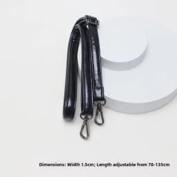 New Yu Black Leather Bag Strap Single Shoulder Crossbody Bag Long Strap School Bag Backpack Accessories Women's Bag Belt