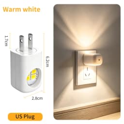 EU US Plug LED Night Light Dusk to Dawn Auto On/Off Warm/Cool White Night Lamp for Bedroom Hallway Stairs Kitchen Energy Saving