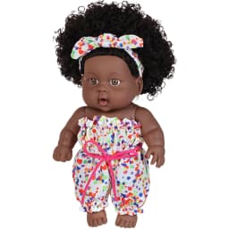 8inch 20cm American African Black Doll with Clothes Full Vinyl Body Curly Hair Doll Realistic Black Baby Doll Girl Birthday Gift