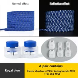 1 Pair Reflective Elastic Laces Sneakers Shoelaces for Sneakers Kids Adult Fast Without Tie Flat Rubber Bands Luminous Shoelace