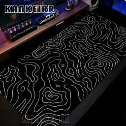 Liquid Mouse Pad Gaming Black And White Contour Lines Printon Demand Large HD Mousepad XXL Playmat Soft Carpet Laptop Mouse Mats