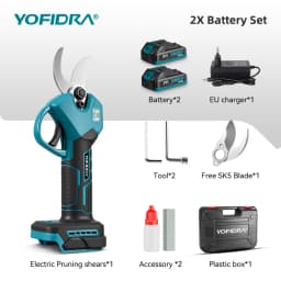 YOFIDRA 30MM Brushless Shearing Scissors 2 Gears Cordless Garden Fruit Tree Branch Pruning Power Tools For Makita Battery Pin