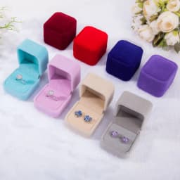 10pcs Felt Fabric Ring Box Jewelry Packaging Box Diamond Ring Earrings Storage Box Jewelry Gift Packaging Box 5.5X5X4cm