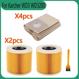 For Karcher WD3 Premium WD3200 WD 3300 MV3 A2004 A2054 Vacuum Cleaner Spare Parts Accessories Replacement Dust Bag Hepa Filter