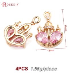 18K Gold Color Airplane Bicycle Tower Windmill Charms Pendants High Quality Diy Jewelry Making Necklace Earrings Accessories