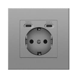 NYWP Wall USB Plug with EU Standard Double Plug 16A Wall Embedded AC 110V-250V New Style Panel Room Socket