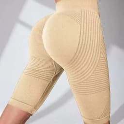 High Waist Butt Lifting 3D Anti-Cellulite Biker Shorts, Tummy Compression Control 8 Inch Sculpting Gym Workout Training Shorts