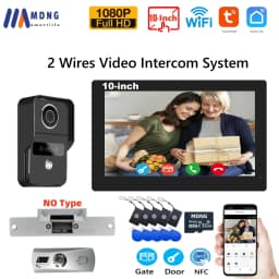 10 Inch Tuya Smart Wifi Video Intercom Doorbell with Electric Strike Lock 1080P 2 Wires Video Doorphone System Wireless for Home