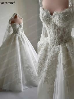 BEPEITHY Customized Princess Sweetheart Ivory Wedding Dresses For Women 2026 Floor Length Bride Plus Size Bridal Gown Sleeveless