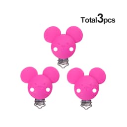 LOFCA 3pcs/lot Silicone Heart Mouse Shape 4.5CM Clips Creation Pendant Tools Multi Colors For Necklace Jewelry Accessories