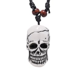 FX020 Ox bone carving necklace skull pendant Punk Choker Retro Jewelry Tribal style Imitation Yak Bone necklace Amulet Gift