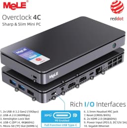 MeLE Reddot Winner Mini PC N100 I3-N300 16GB 32GB 512GB Mini Desktop Computer, USB-C on Office Education Home Overclock4C