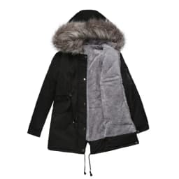 New Plus Size Winter Clothes Women's Hooded Faux Fur Jacket Thick Warm Plus Velvet Outwear 2024 Parkas Female Padded Coats