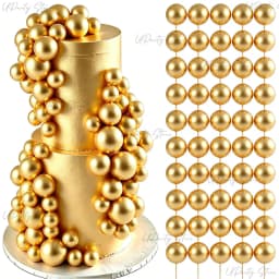 50/100pcs Cake Ball Picks Topper Wholesale 4 Sizes Foam Balls Cake Toppers for Birthday Christmas Wedding Cake Decoration Favor