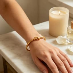 E.B.belle Minimalist 18K Gold Plated Knot Cuff Bangle Bracelets For Women Stainless Steel Waterproof Jewelry For Female